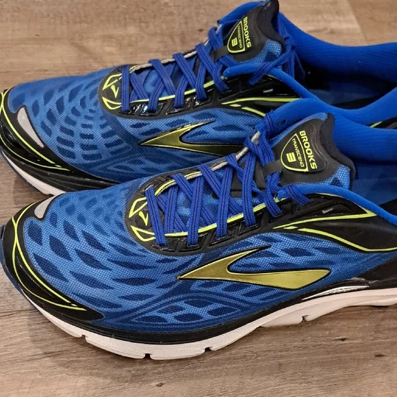 Brooks Blue and Yellow Transcend 3 Running Shoes - Picture 7 of 12